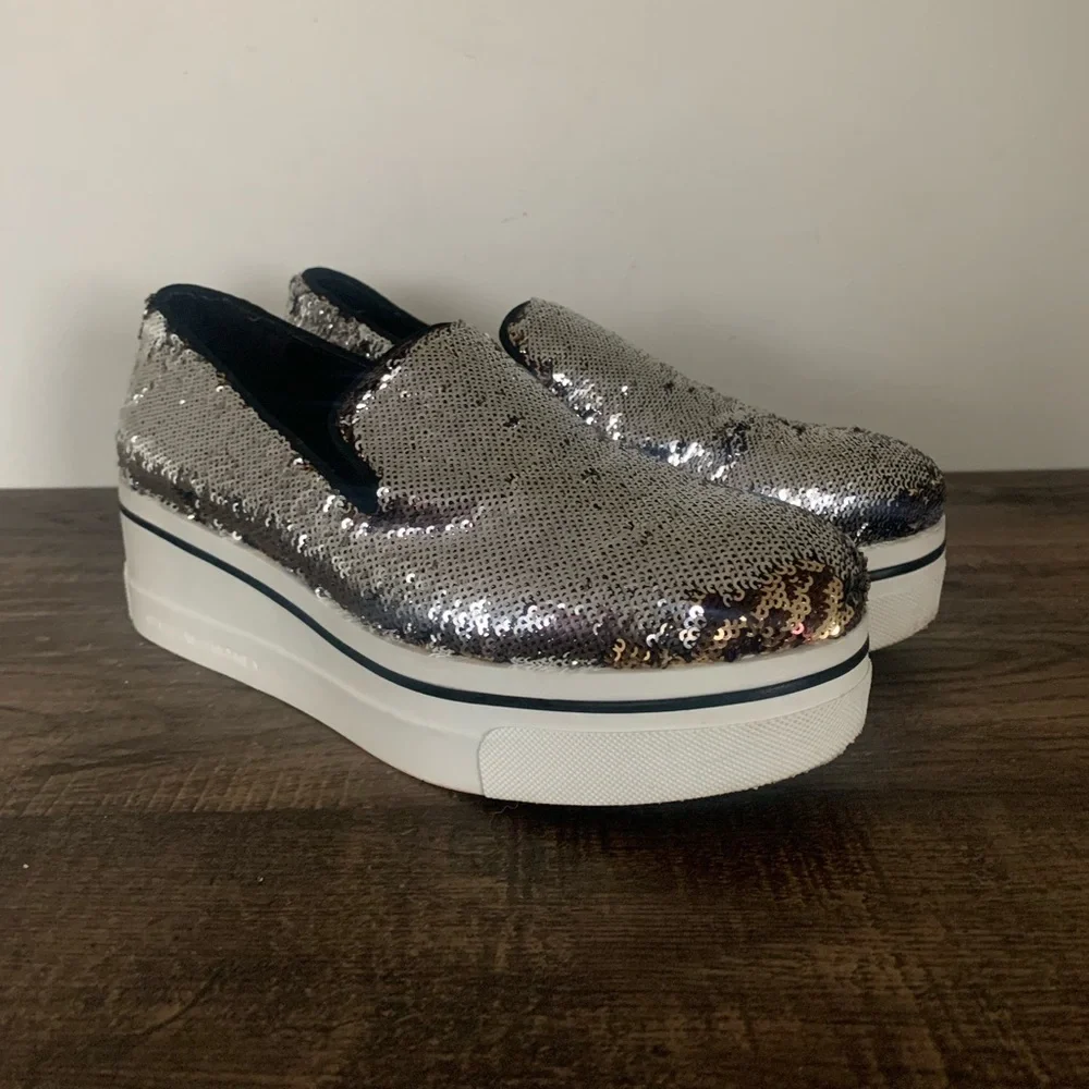 Stella McCartney Binx Sequin Platform Shoes Multicolor Womens 39 US 9 Sneakers - Picture 7 of 12
